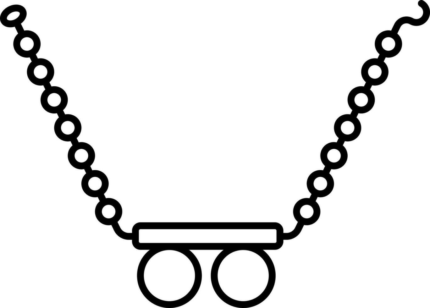 Traditional Bead Pendant Icon In Black Outline. vector