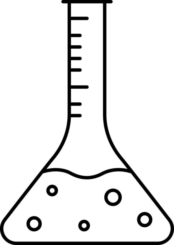 Chemical Erlenmeyer Flask Black Stroke Icon. vector