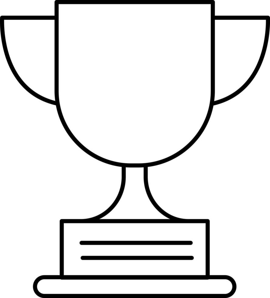 Black Lineal Style Trophy Cup Icon. vector