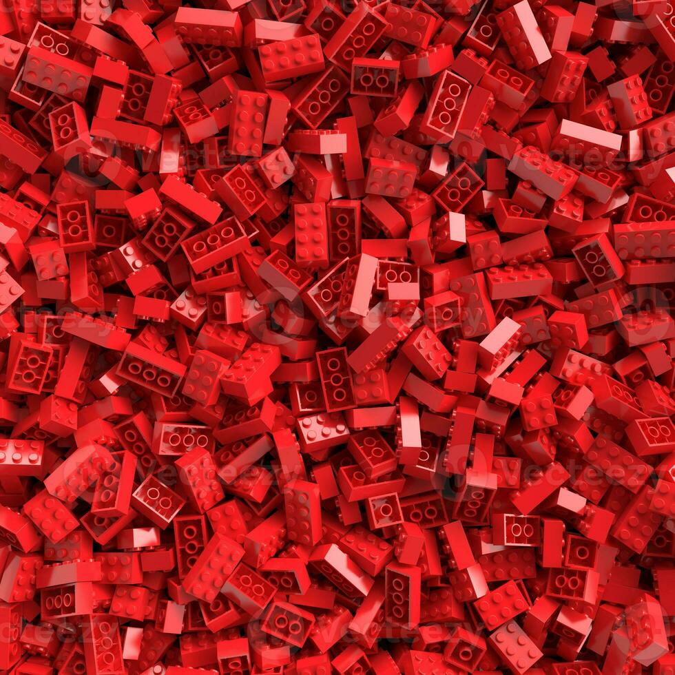 Red toy bricks background photo