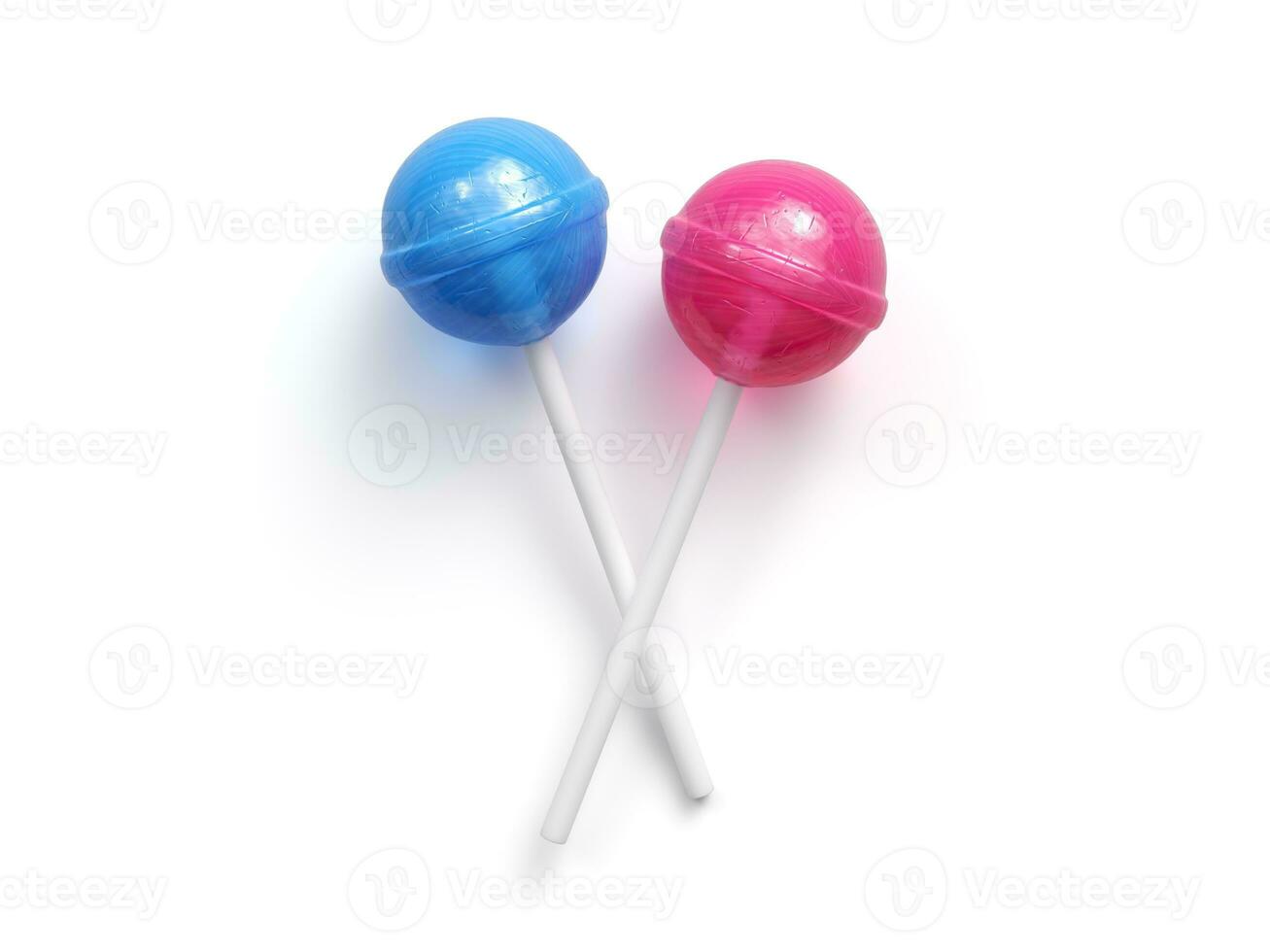 Pink and blue lollipops isolated on white background 24162531 Stock