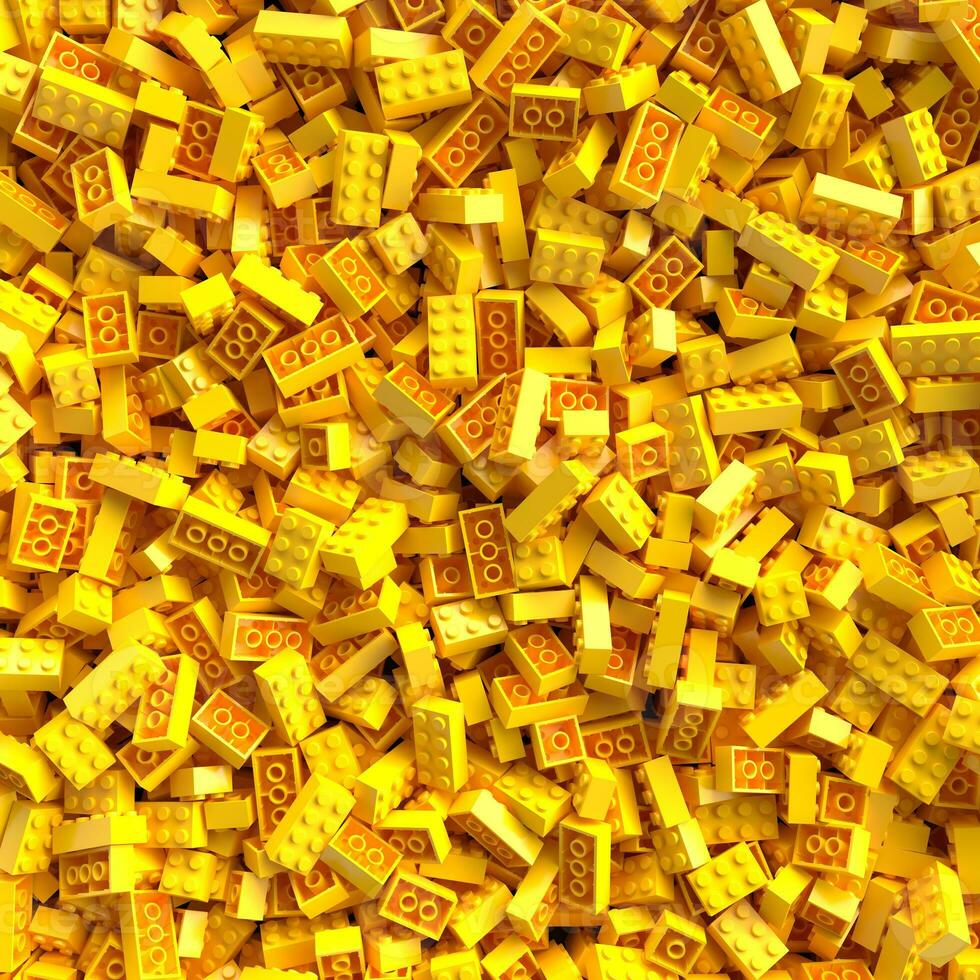 Yellow toy bricks background photo