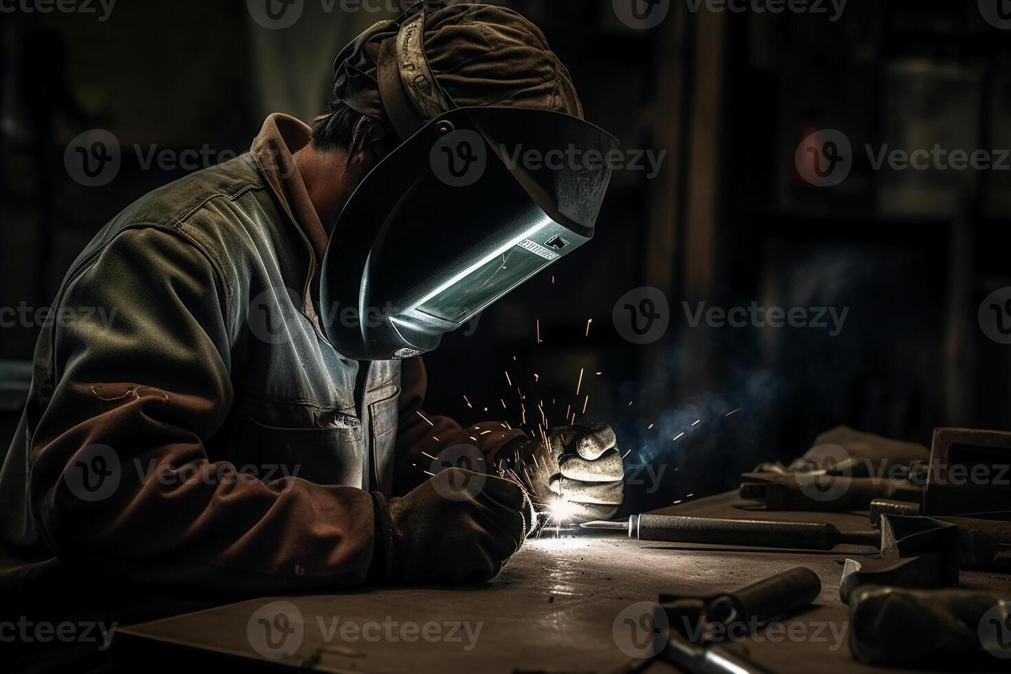 Welding, welder, soldering man Photography. photo