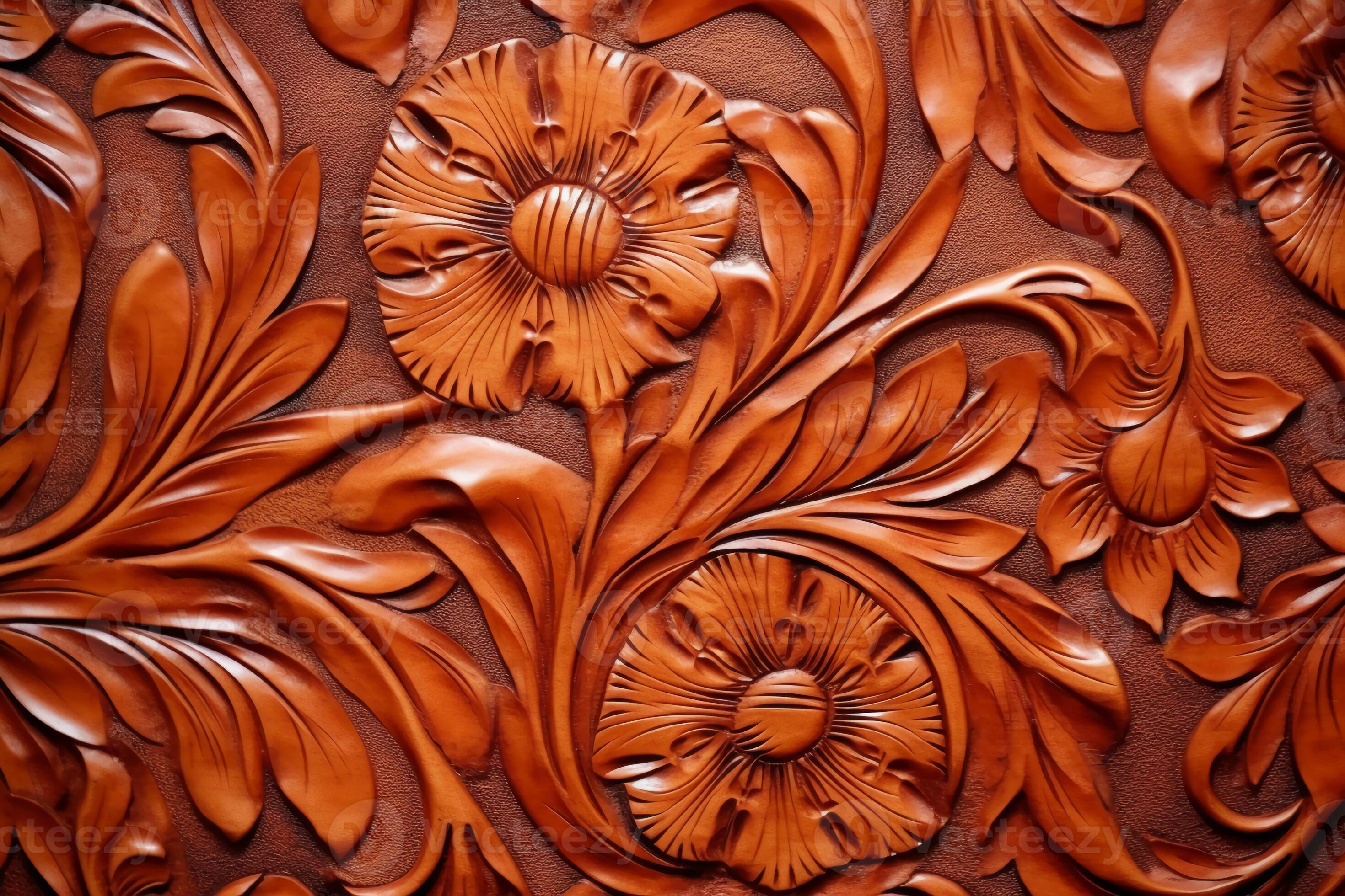 Tooled Leather Flower Pattern background. 24162864 Stock Photo at Vecteezy