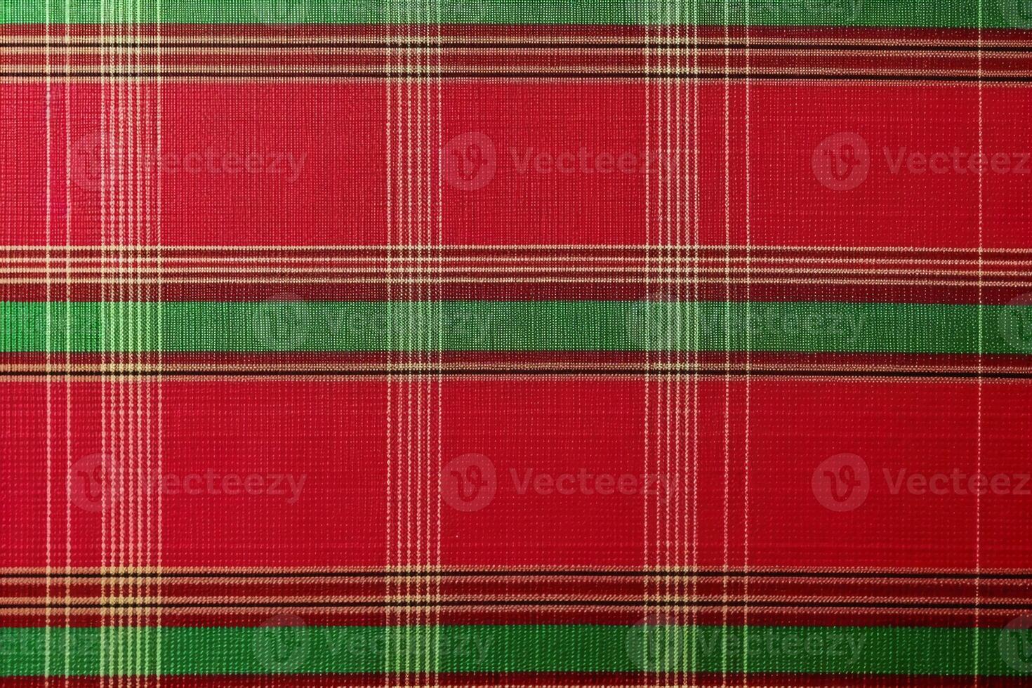 red fabric textile pattern, plaid background, linen cotton. photo