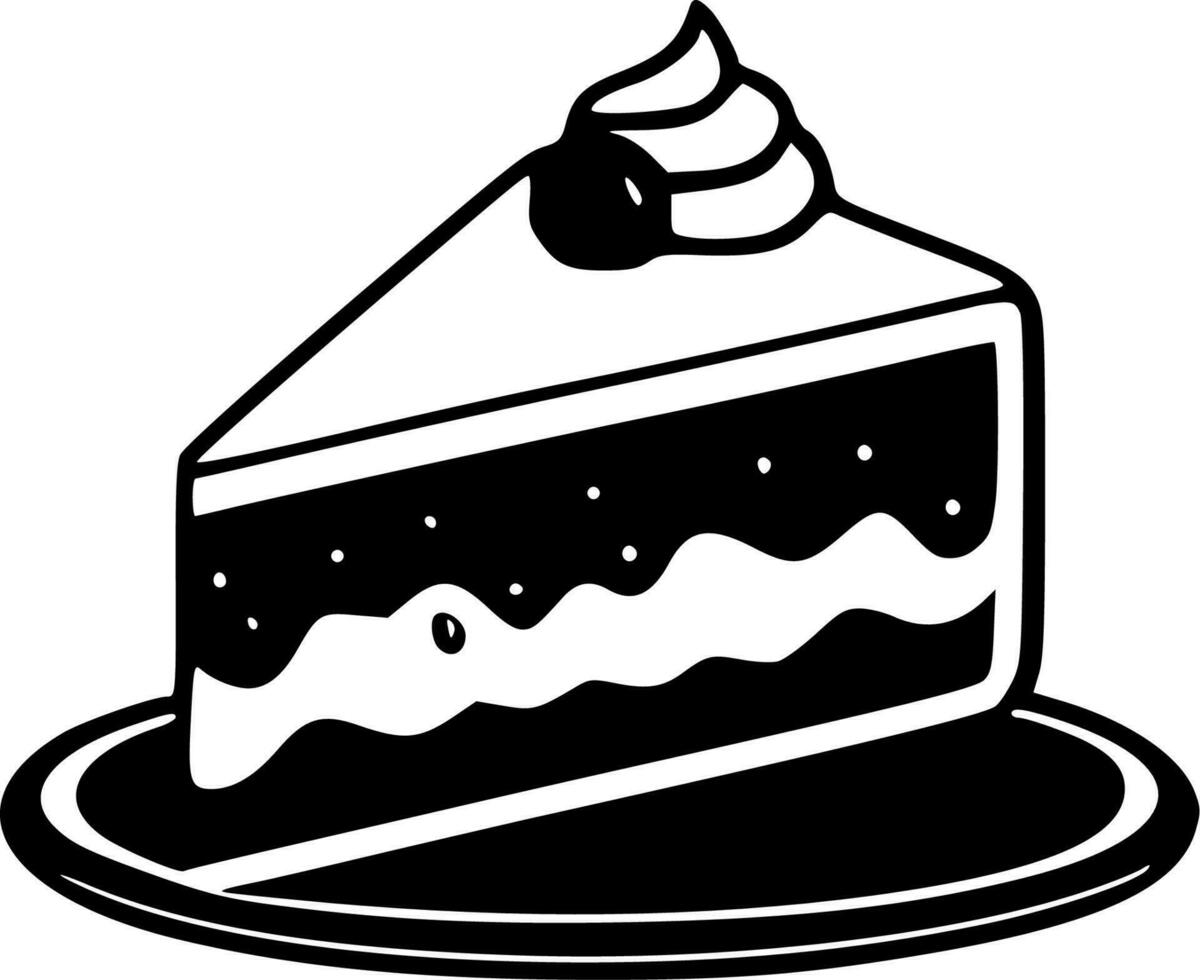 Cake - Black and White Isolated Icon - Vector illustration