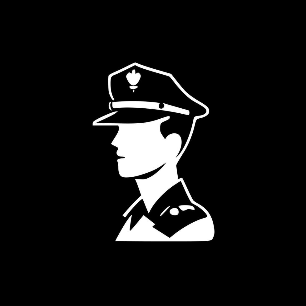 Police, Minimalist and Simple Silhouette - Vector illustration