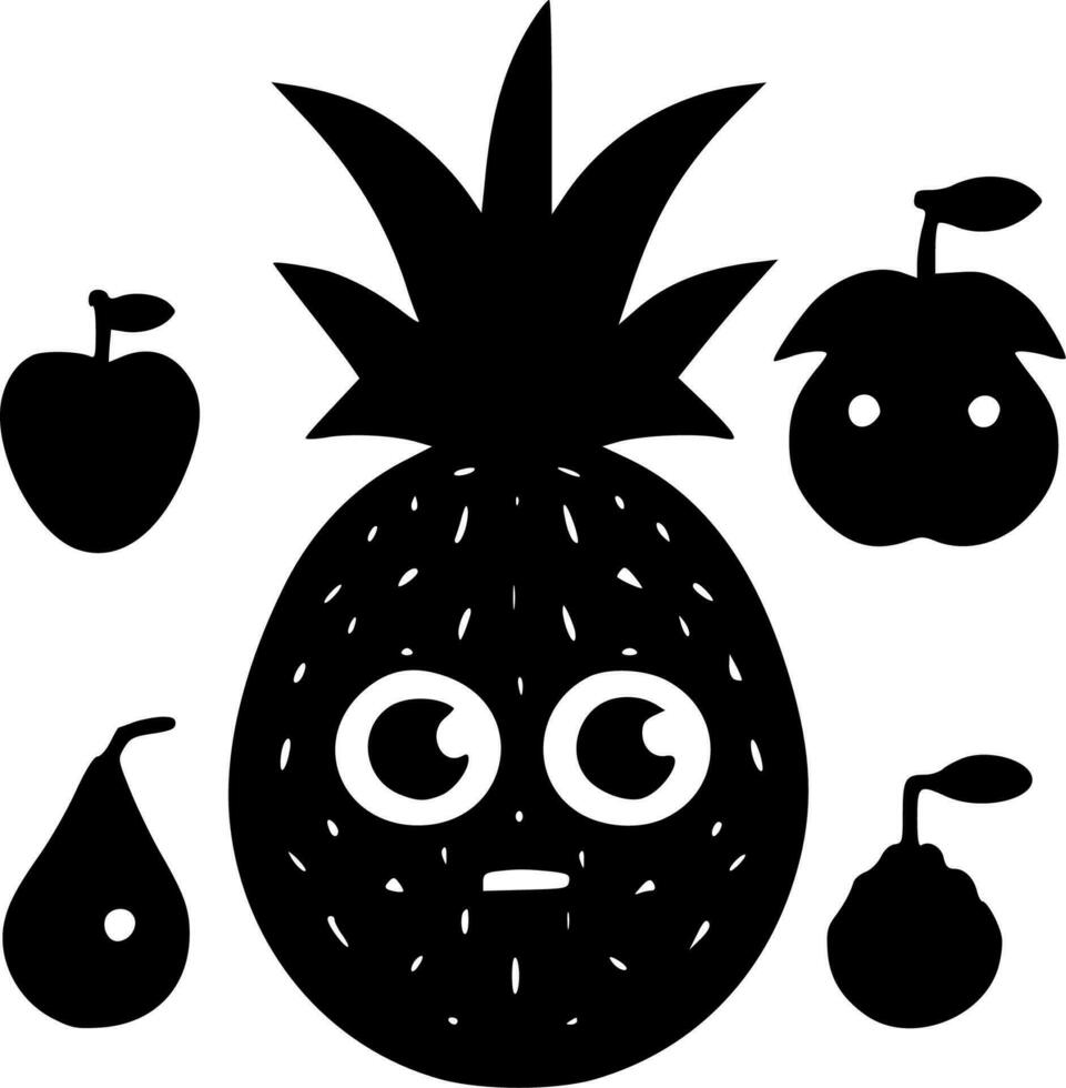 fruta, minimalista y sencillo silueta - vector ilustración