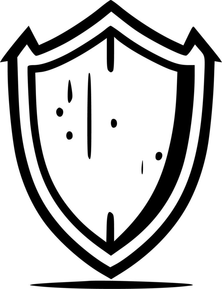 Shield, Black and White Vector illustration
