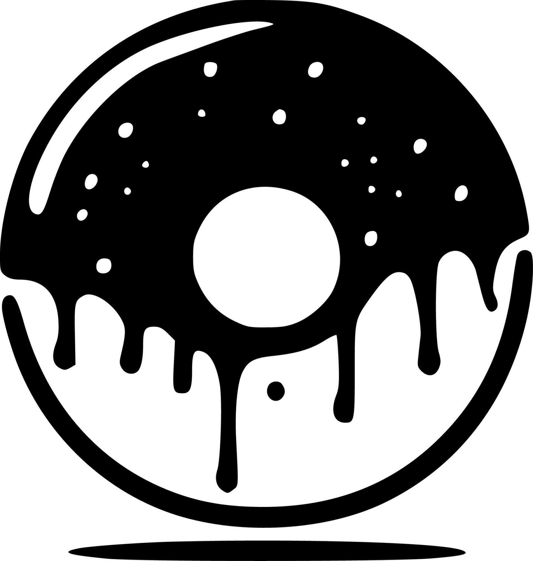 Donut - Black and White Isolated Icon - Vector illustration 24162968