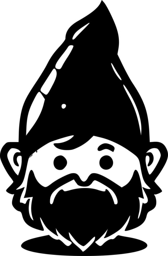 Gnome - Black and White Isolated Icon - Vector illustration