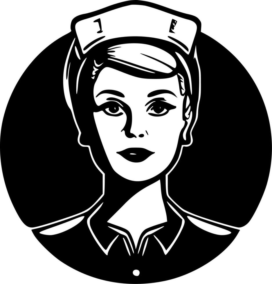 Nurse, Minimalist and Simple Silhouette - Vector illustration