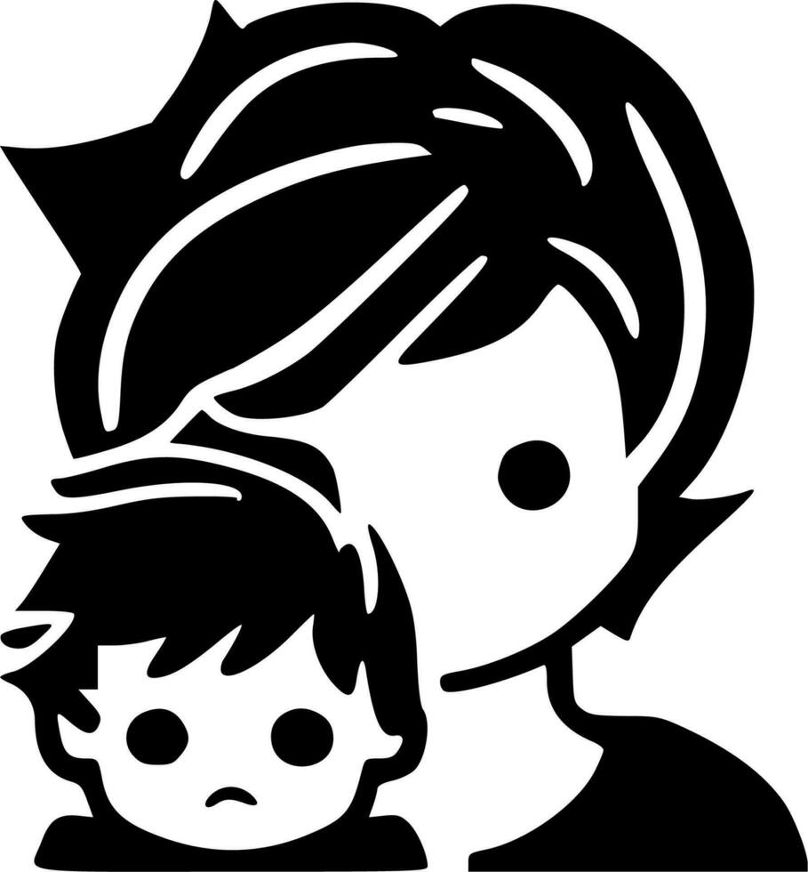 Boy Mom, Minimalist and Simple Silhouette - Vector illustration