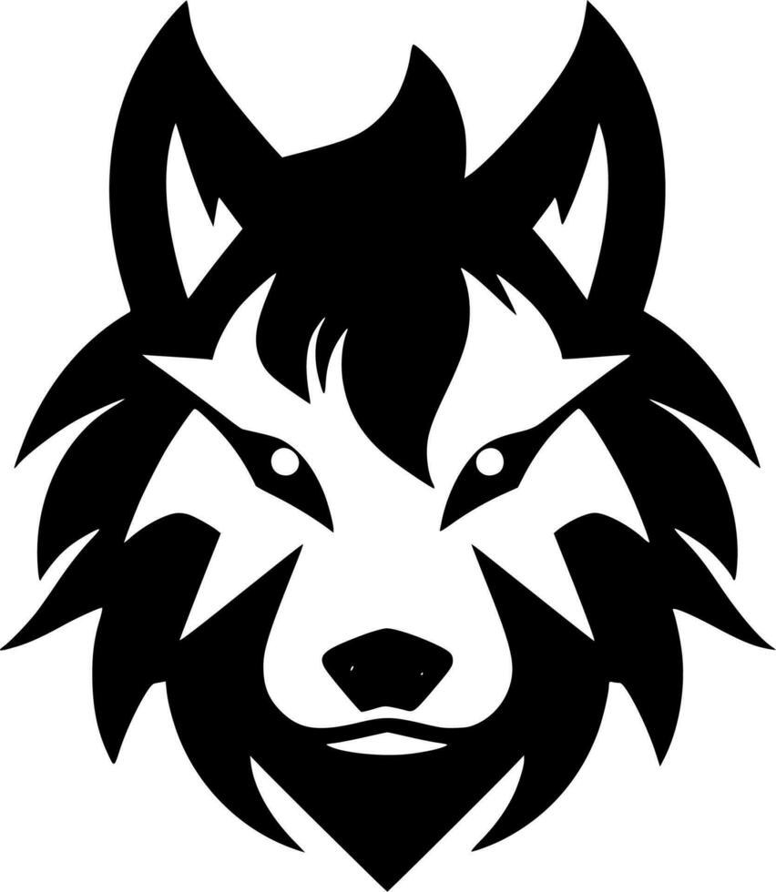 lobo, negro y blanco vector ilustración