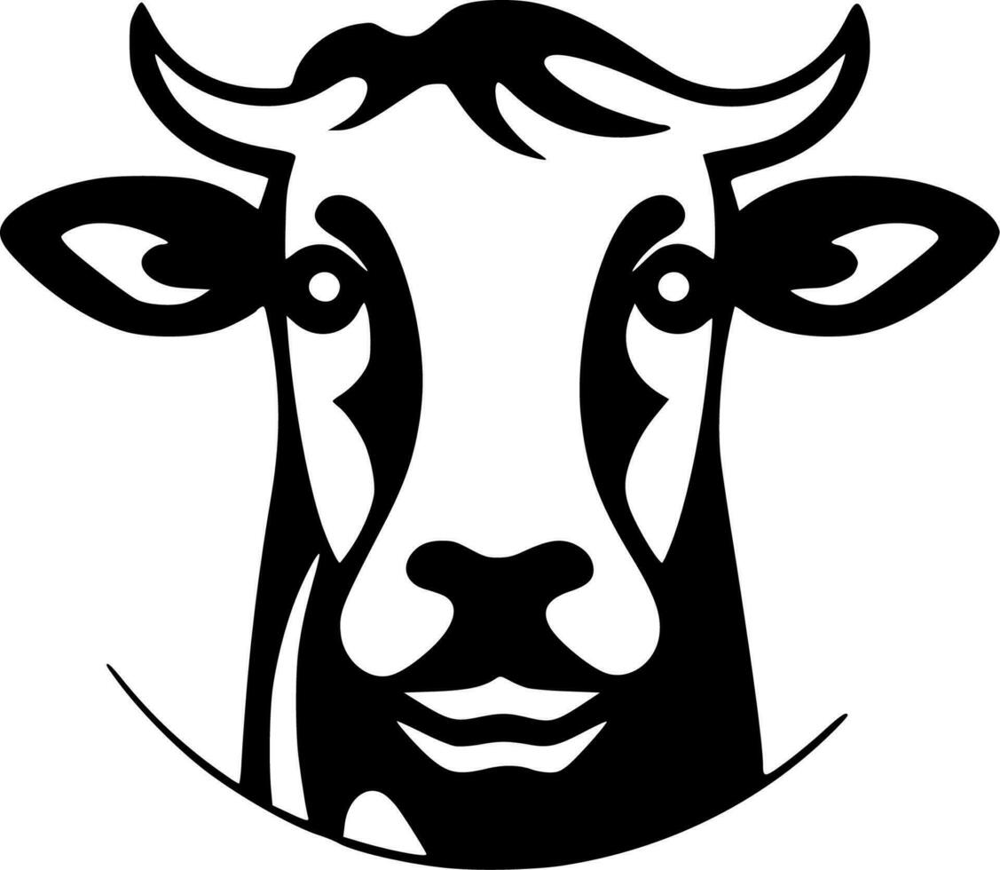 Cow, Minimalist and Simple Silhouette - Vector illustration