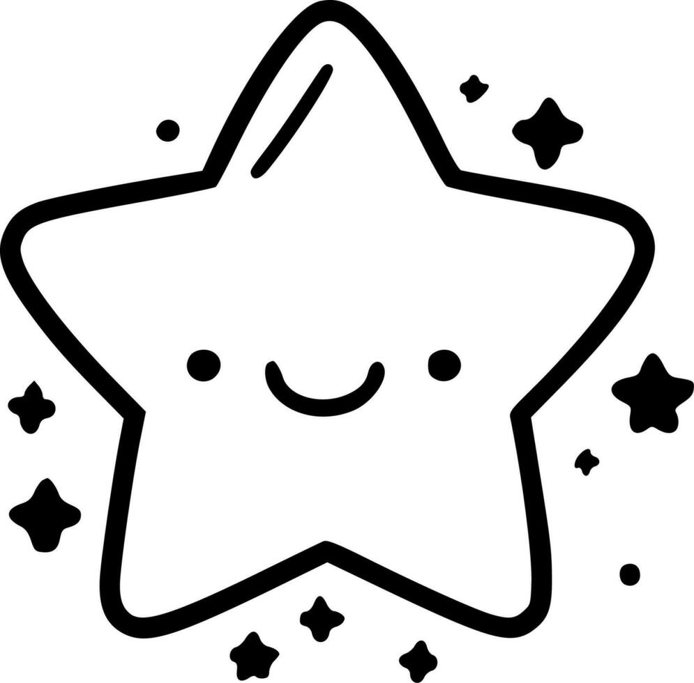 Stars, Black and White Vector illustration