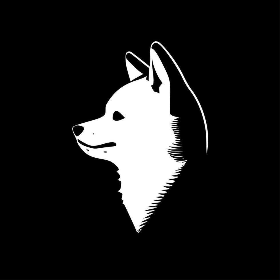 shiba, negro y blanco vector ilustración