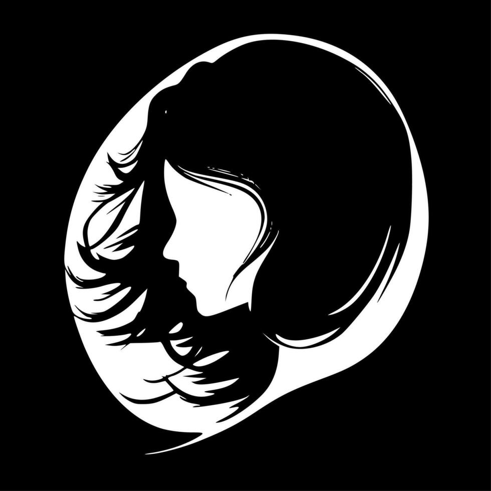 Hair, Minimalist and Simple Silhouette - Vector illustration