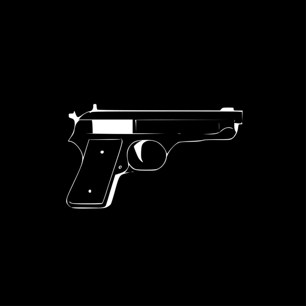 pistola, minimalista y sencillo silueta - vector ilustración