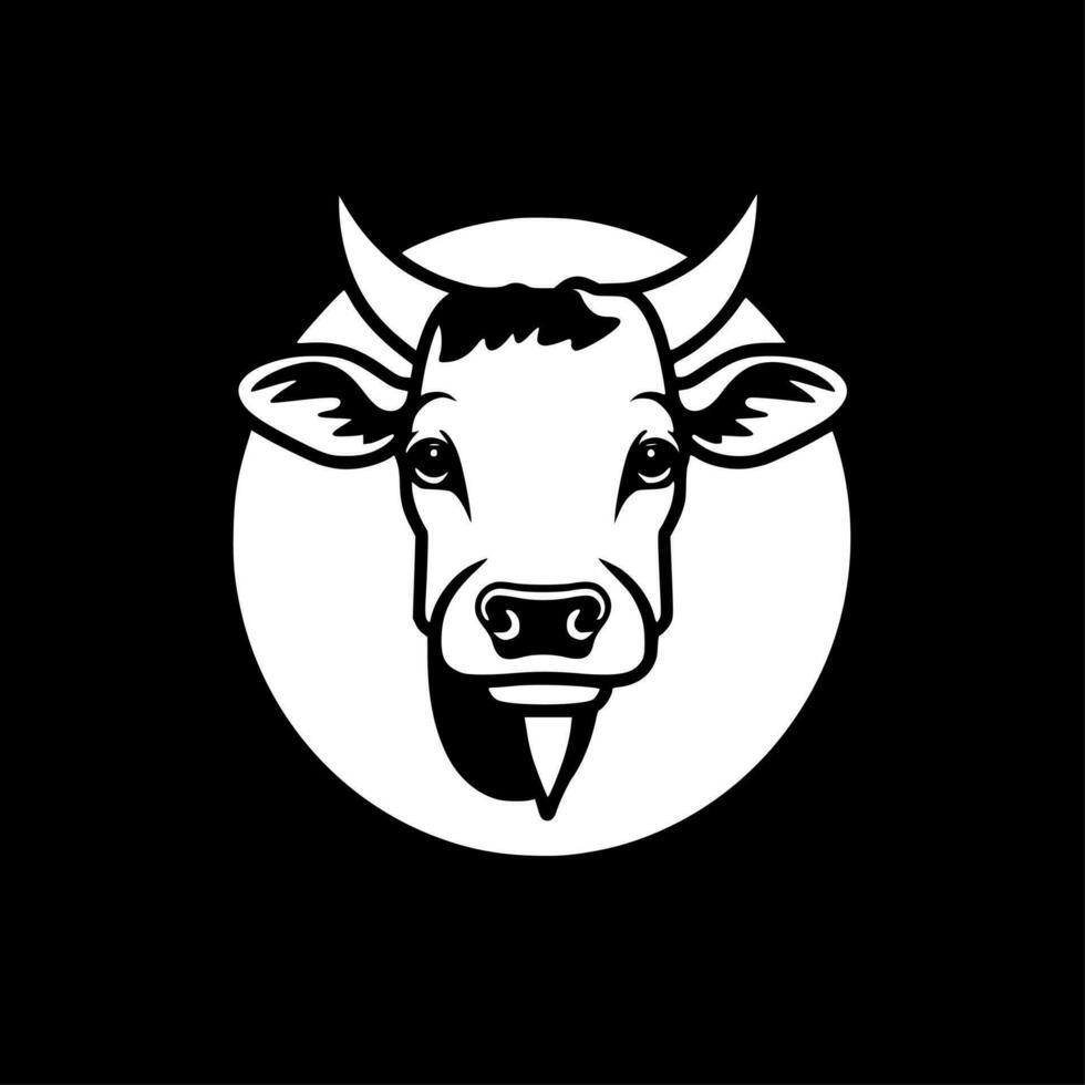 vaca, negro y blanco vector ilustración
