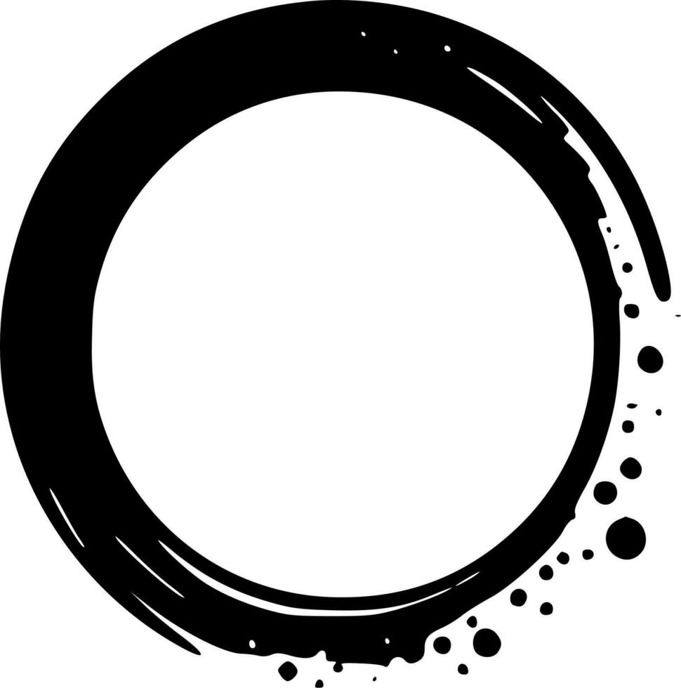 Circle Frame - Black and White Isolated Icon - Vector illustration