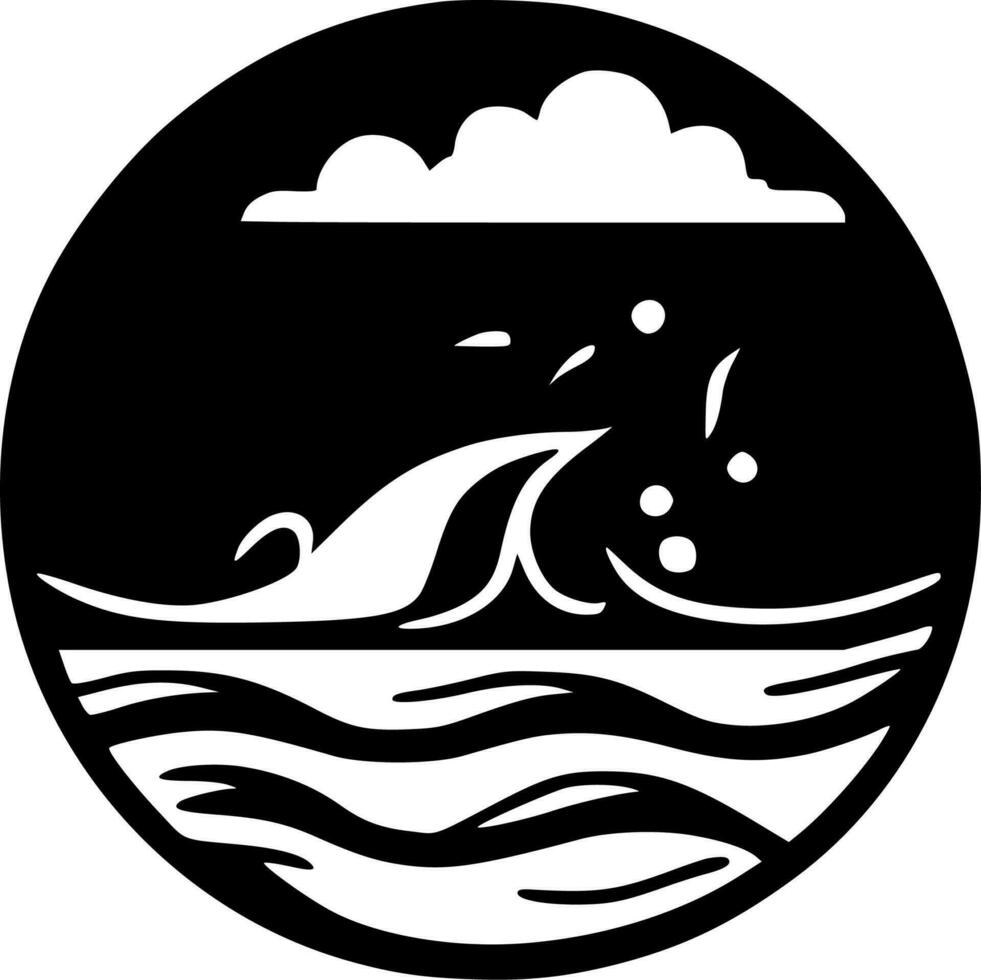 mar - minimalista y plano logo - vector ilustración