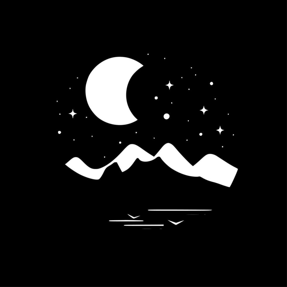Night Sky, Minimalist and Simple Silhouette - Vector illustration