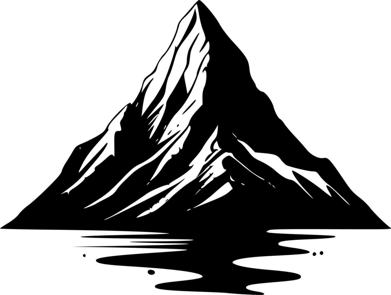 montaña - minimalista y plano logo - vector ilustración