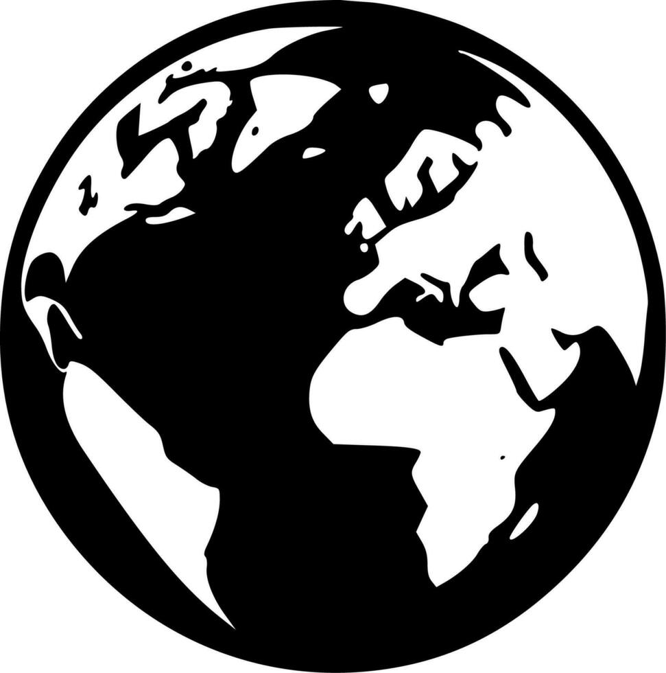 Earth, Black and White Vector illustration