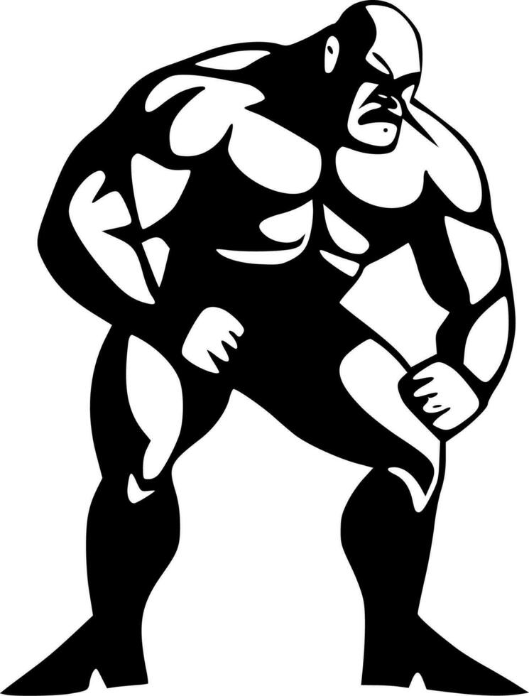 Wrestling, Minimalist and Simple Silhouette - Vector illustration