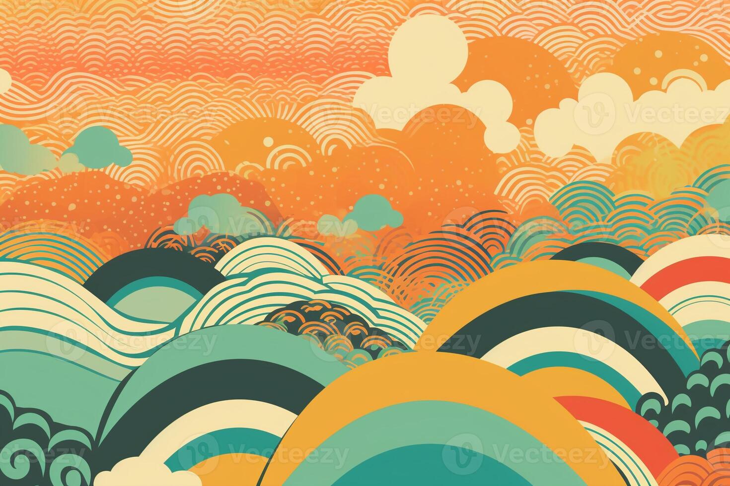 Japanese - patterned summer ripple background. photo