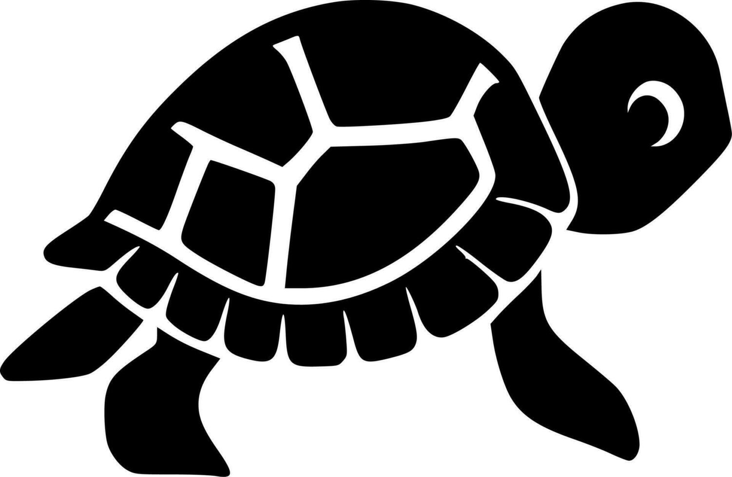 tortuga, negro y blanco vector ilustración