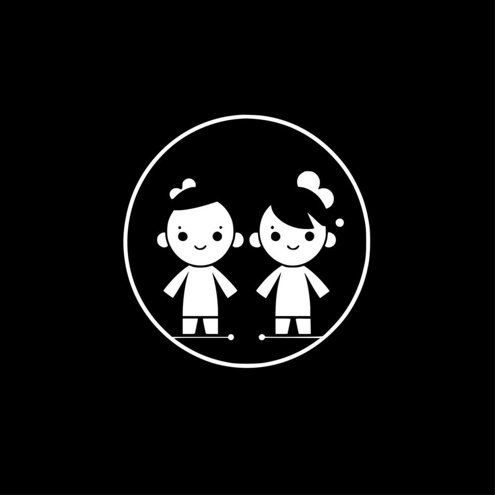 Children, Minimalist and Simple Silhouette - Vector illustration