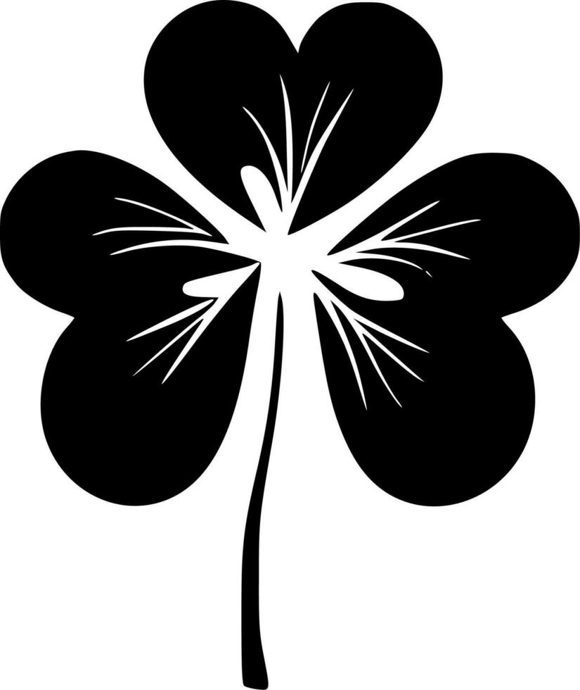 Clover, Black and White Vector illustration