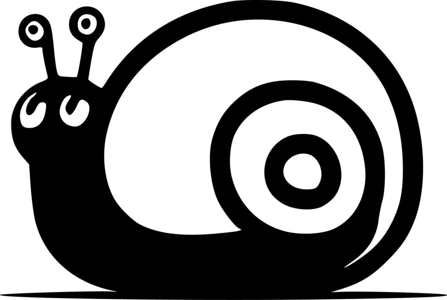 Snail - Black and White Isolated Icon - Vector illustration