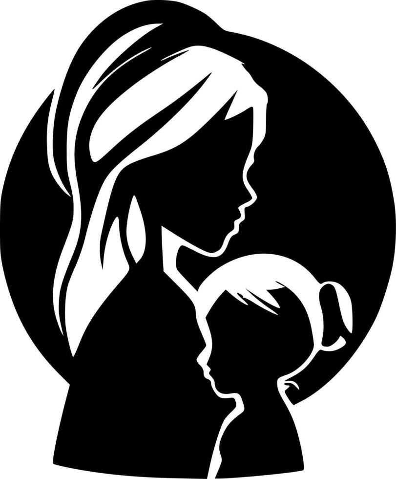 Mother, Minimalist and Simple Silhouette - Vector illustration