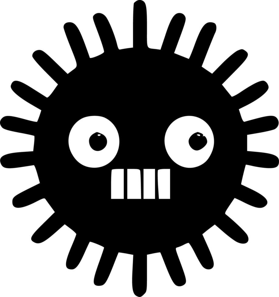 virus - negro y blanco aislado icono - vector ilustración