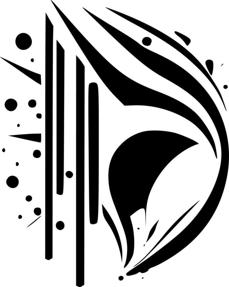 Abstract - Black and White Isolated Icon - Vector illustration