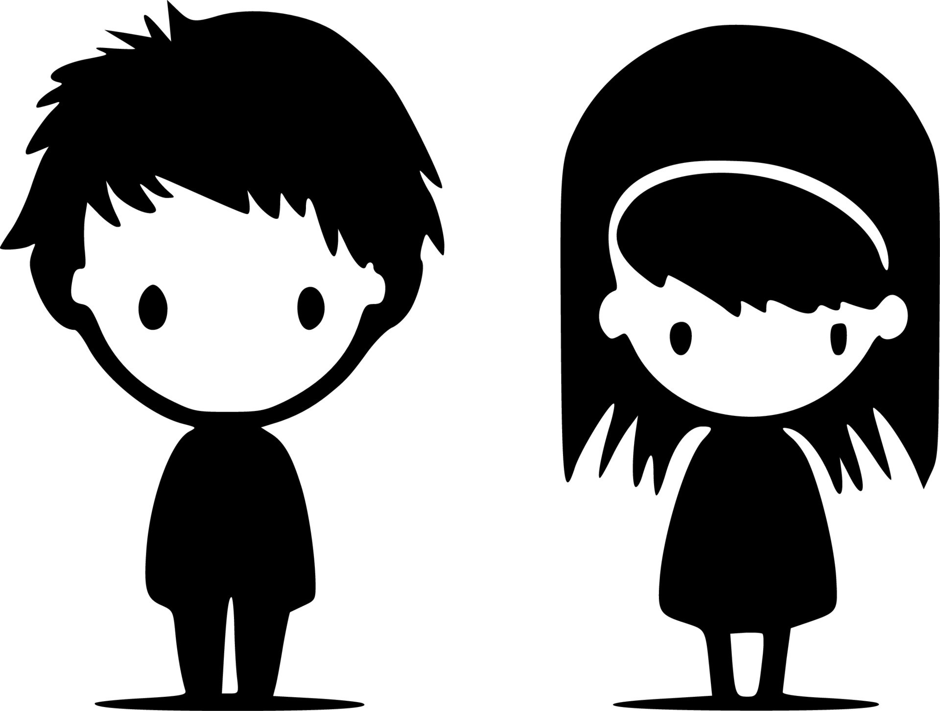 Kids, Black and White Vector illustration 24163360 Vector Art at Vecteezy