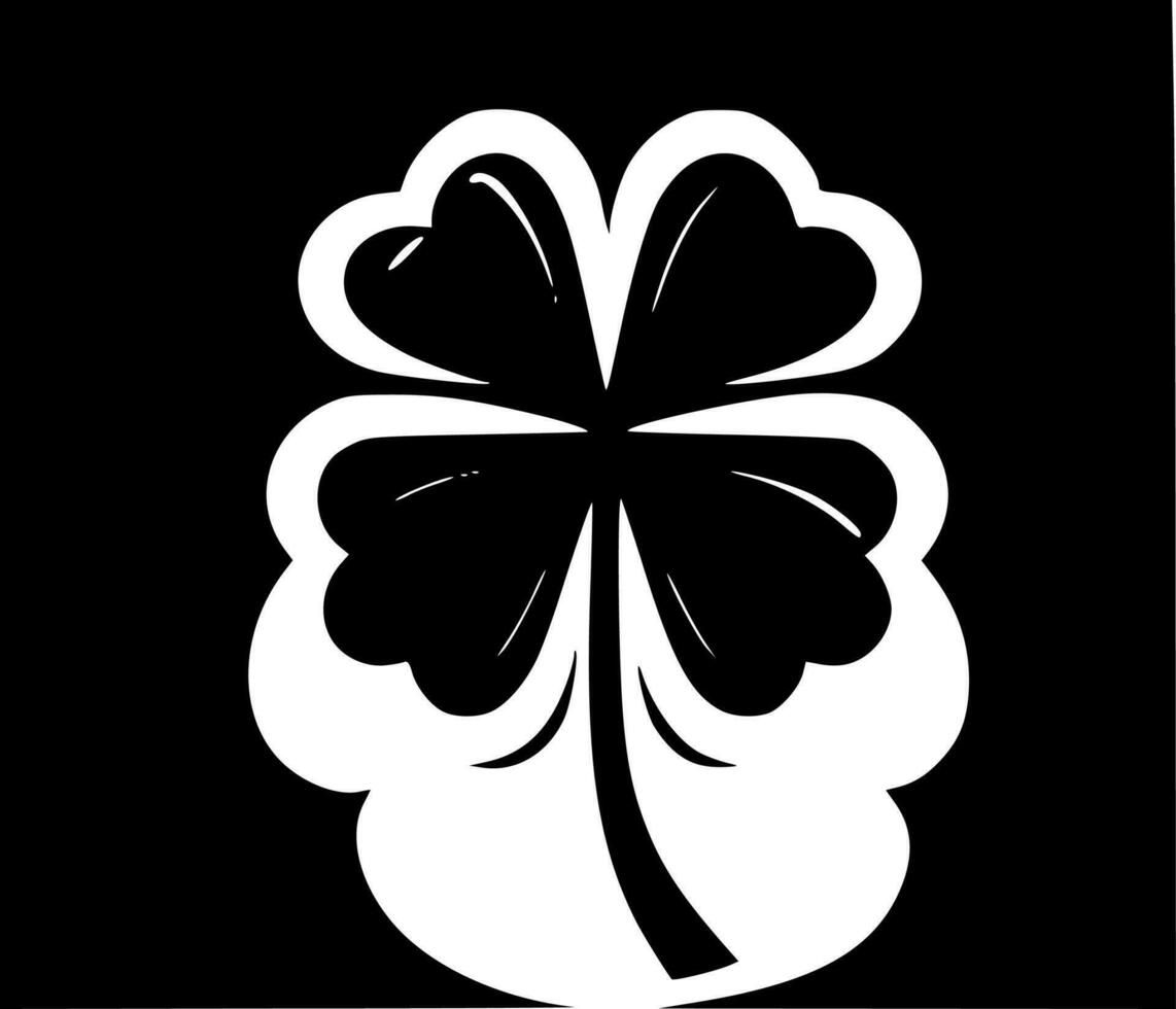 Shamrock - Black and White Isolated Icon - Vector illustration