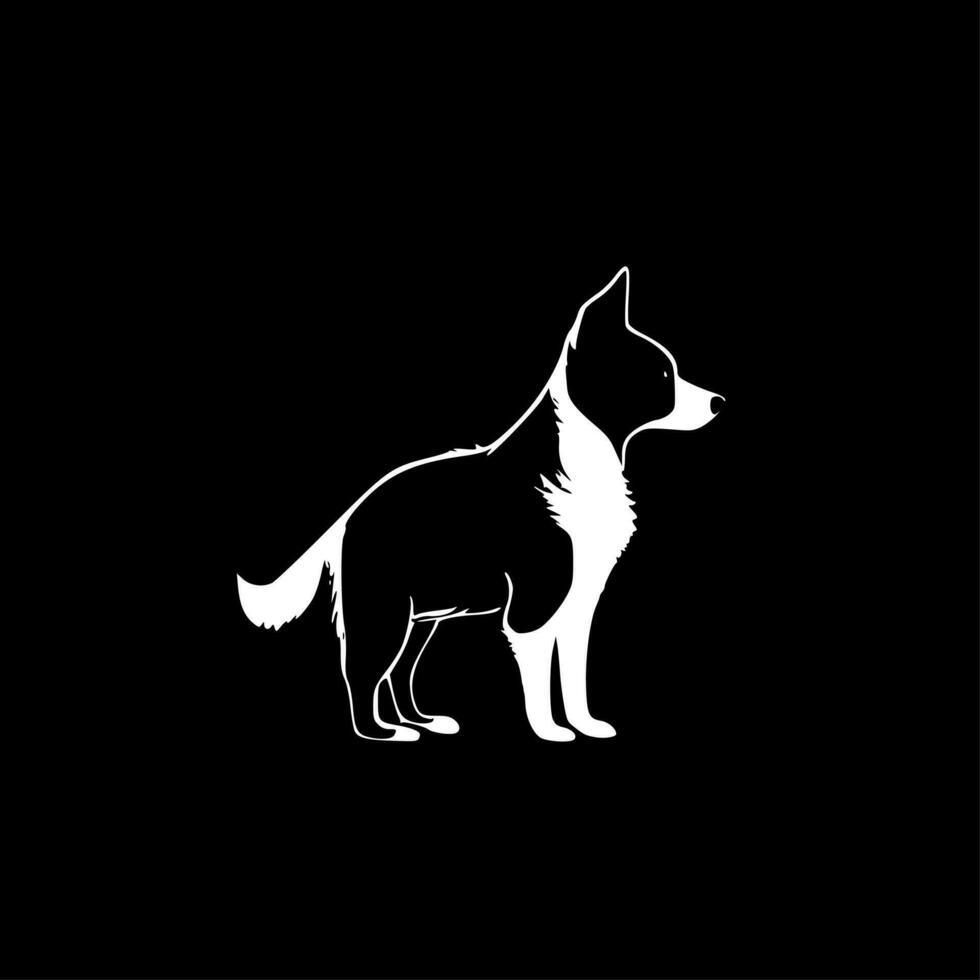 perro - negro y blanco aislado icono - vector ilustración