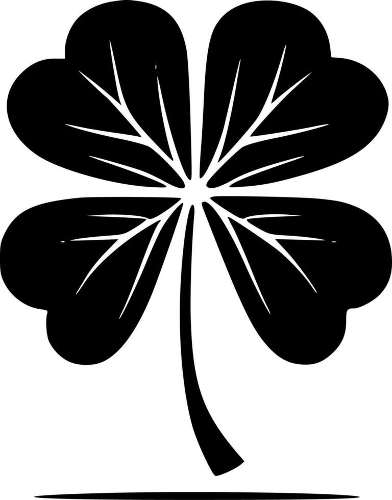Shamrock, Black and White Vector illustration