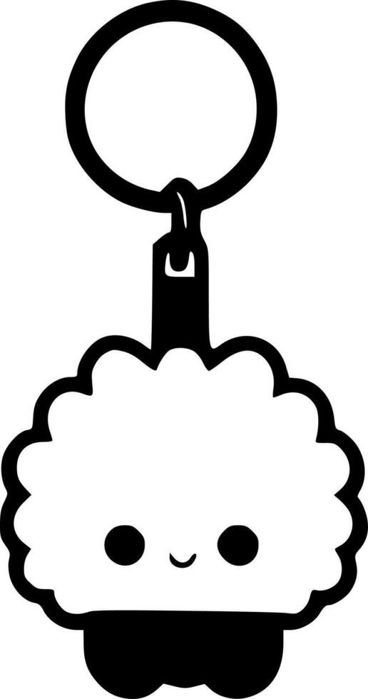 Keychain, Black and White Vector illustration