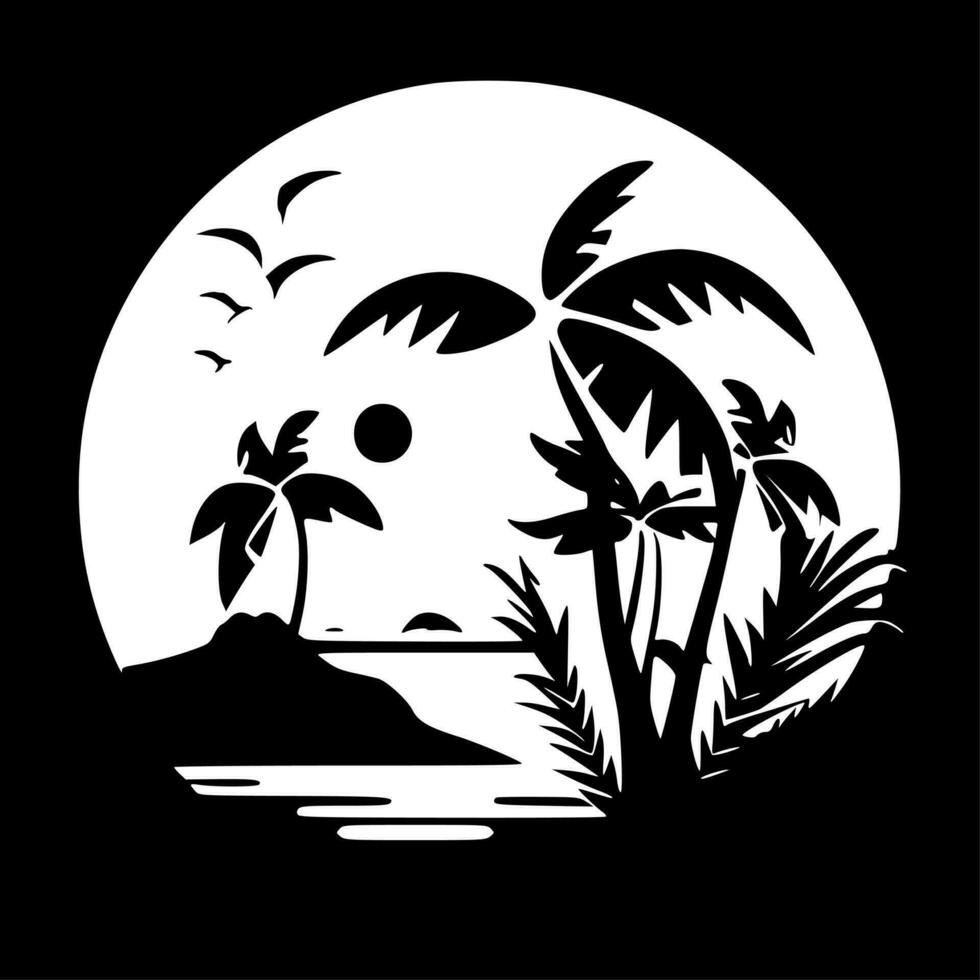 Tropical, Minimalist and Simple Silhouette - Vector illustration