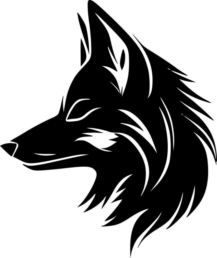 Wolf, Black and White Vector illustration