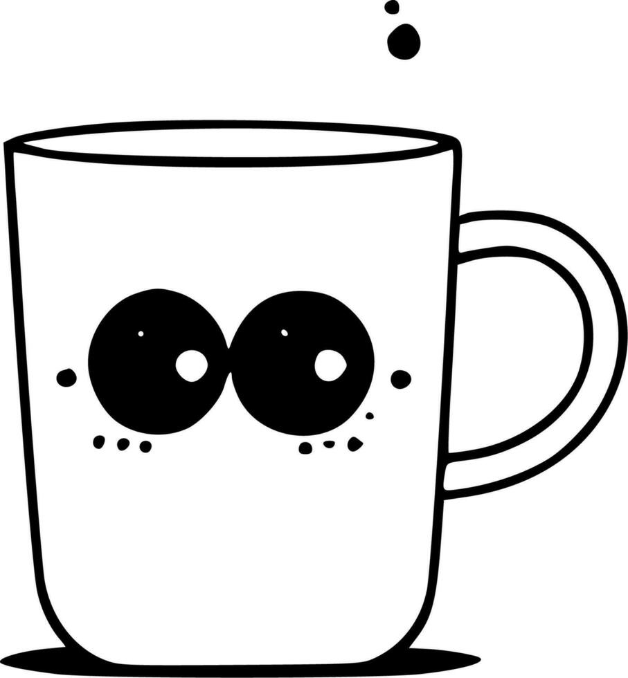 Mugs - Black and White Isolated Icon - Vector illustration