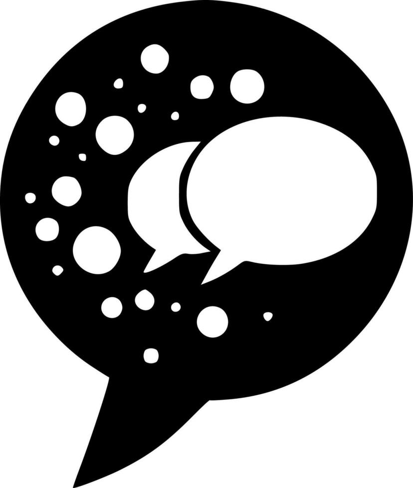 Speech Bubble - Black and White Isolated Icon - Vector illustration