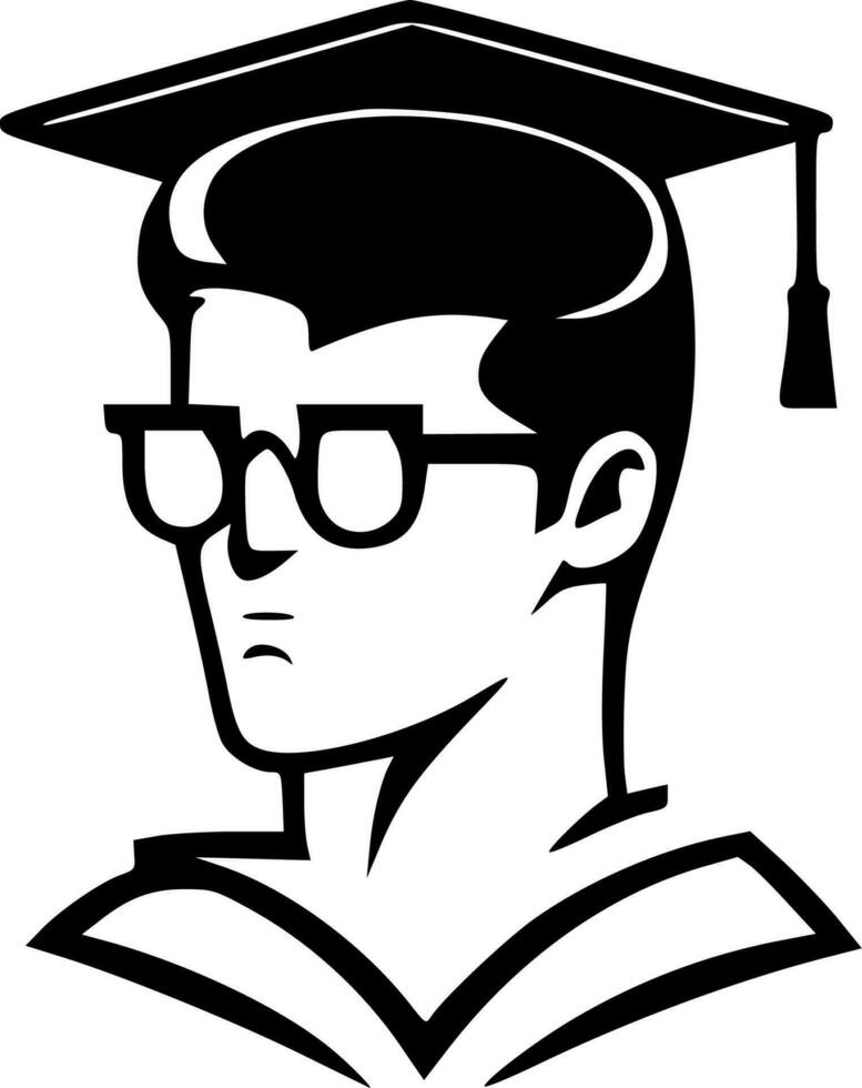 College - Black and White Isolated Icon - Vector illustration