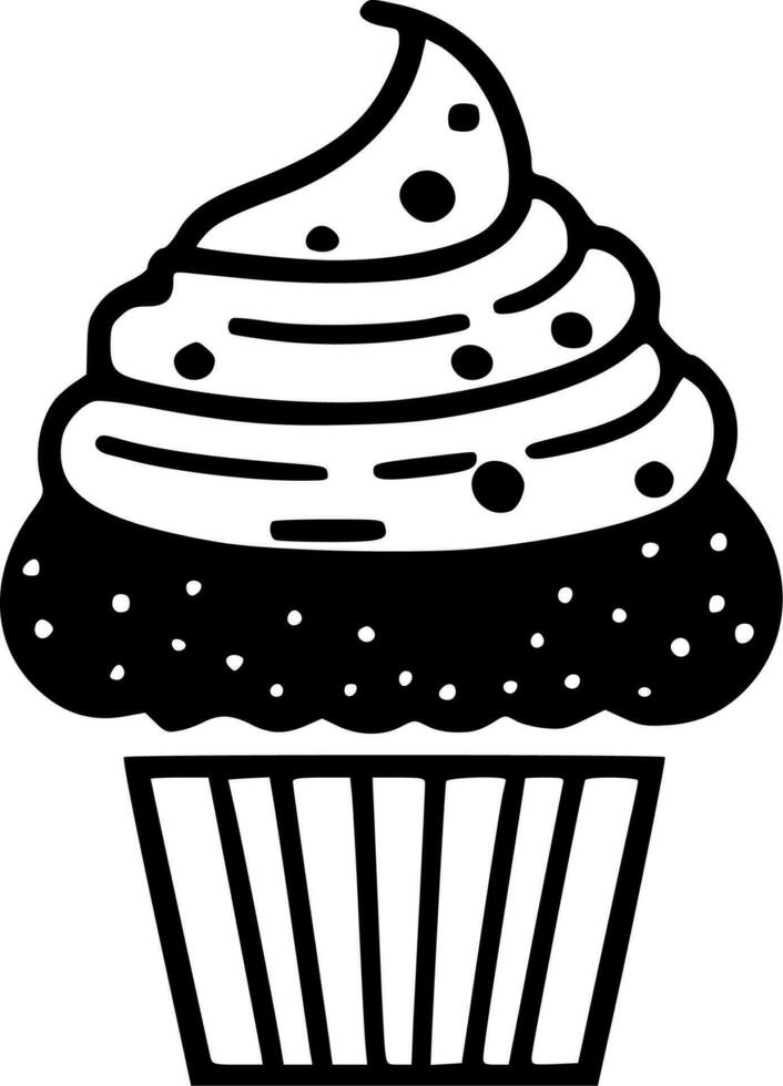 Cupcake, Minimalist and Simple Silhouette - Vector illustration