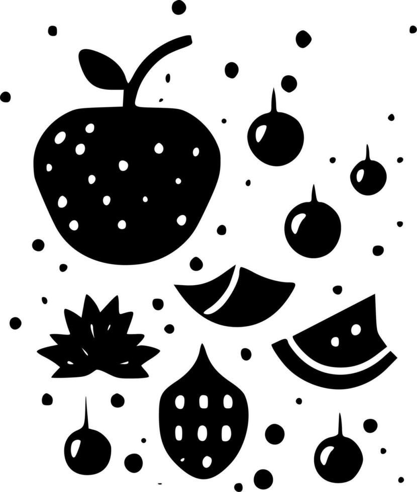 fruta, minimalista y sencillo silueta - vector ilustración